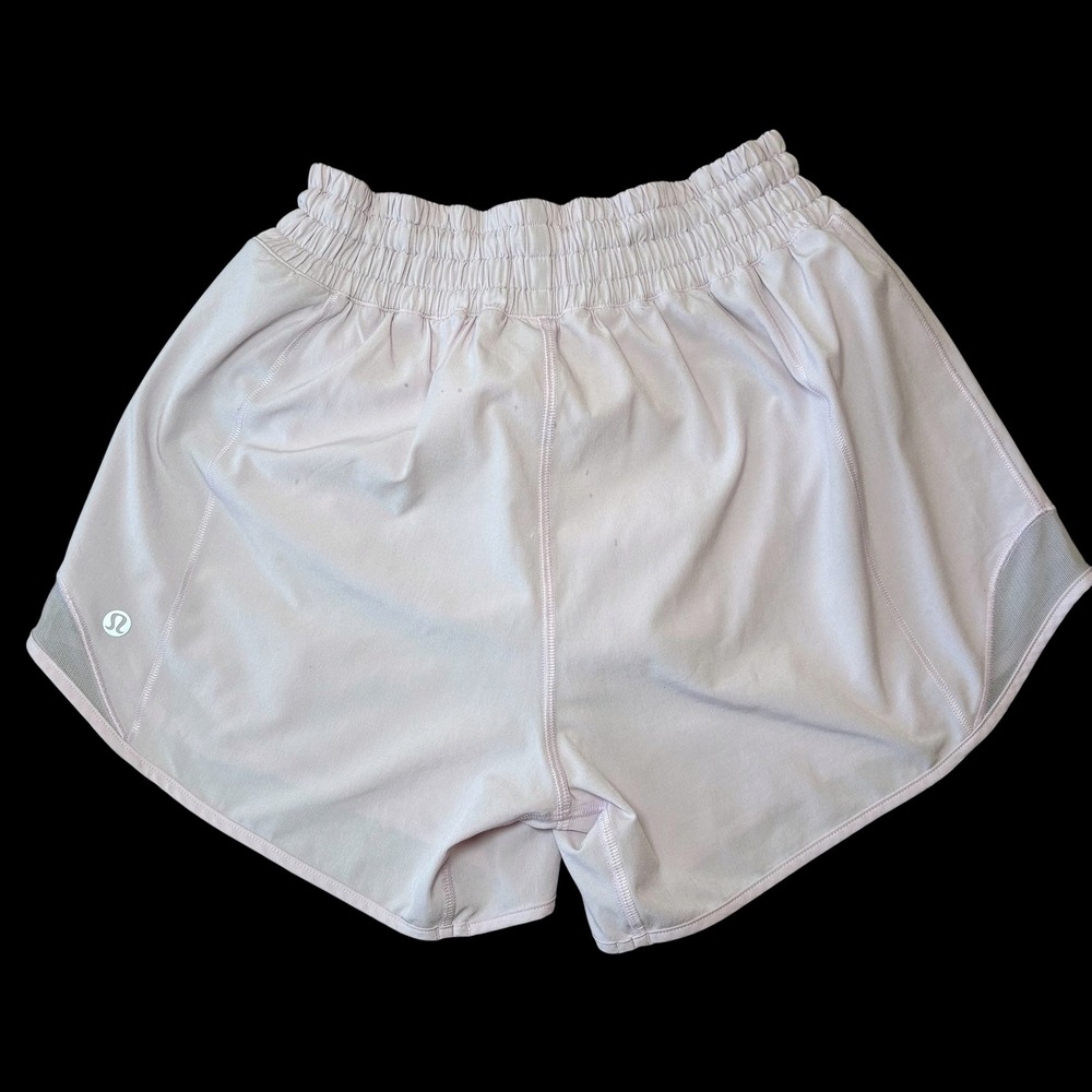 Lululemon Hotty Hot Shorts Women 4 Pink Lined Square Dot Athletic Running *flaw* - Picture 3 of 11